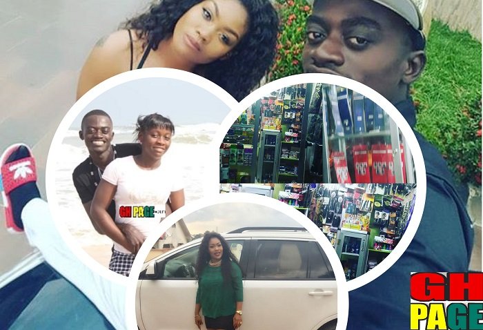 Kwadwo Nkansah Lil Win Allegedly opened a cosmetic Shop, bought a white Honda Civic for his girlfriend while his wife sleeps in a single room after packing her out(Photos)