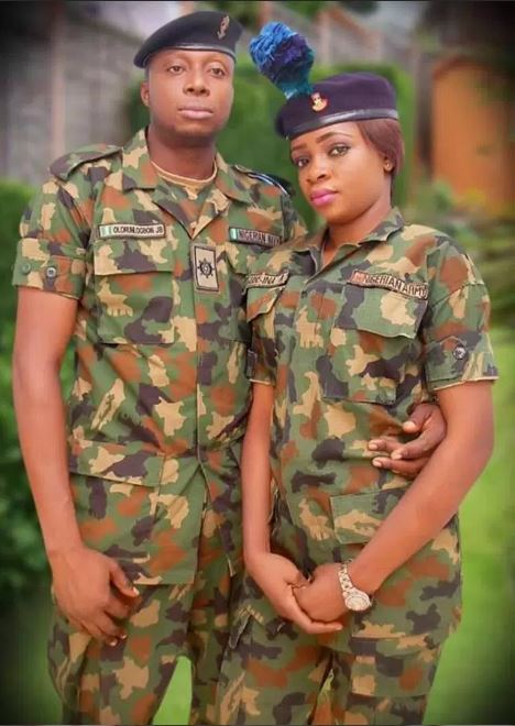 Female Soldier Shows Off Her Naval Officer Husband 