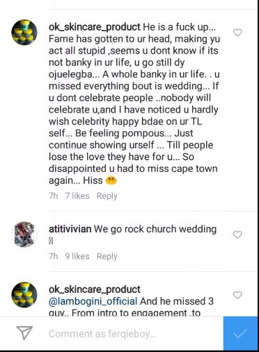 Fans Descend On Wizkid For Not Attending Any Of Banky W's Wedding