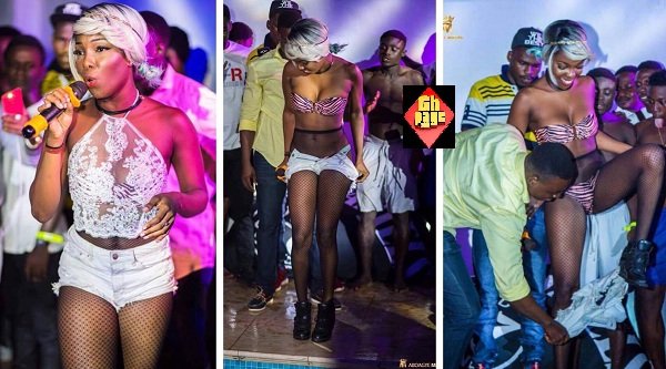 Huh!: Ghanaian Singer, Feli Nunu Strips Naked For Male Fans [Photos]