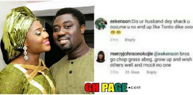 Nigerian versatile actress, Mercy Johnson has reacted weirdly to a fan who replied to her post on Instagram saying, she shouldn't end up like Tonto Dike