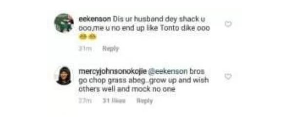 Mercy Johnson reacts to Fan