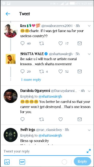 Soundcity Blocked Shatta Wale On Twitter