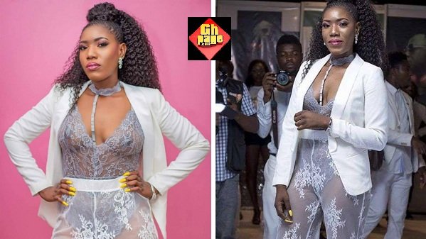 Huh! Ghanaian Actress Victoria Lebene goes naked at DJ Mensah ‘All White Party’ [Photos]