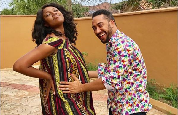 Photo: Majid Michel in pose with pregnant Yvonne Nelson and when He Held the Baby Bump is just too cute
