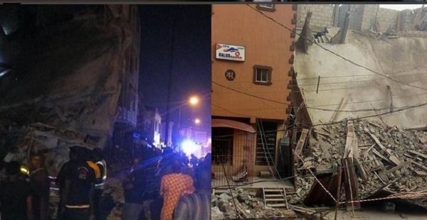 Uncompleted 3-storey building collapses in Lagos (Photos)