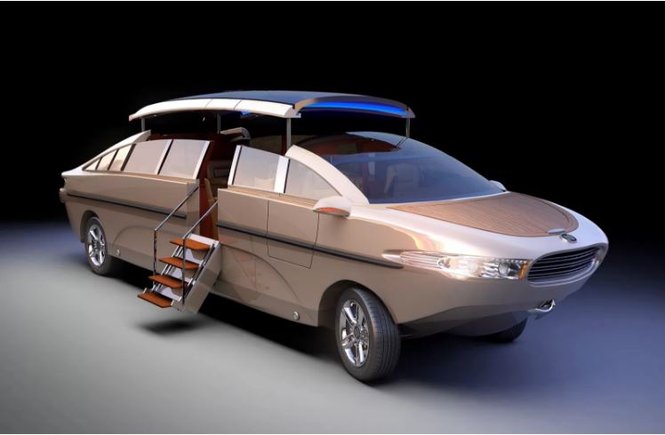 Luxurious limousine that walks on land and sea