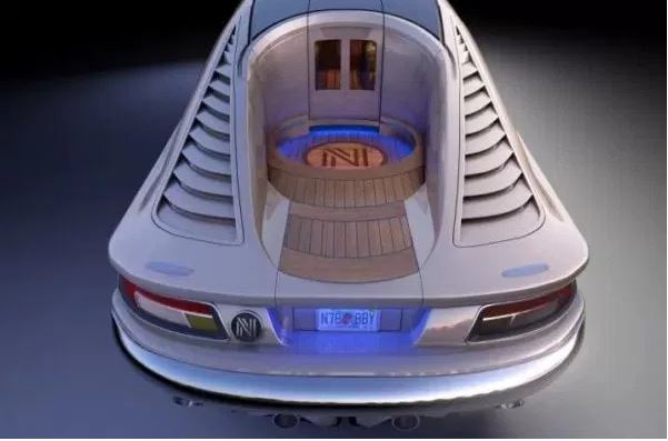 Luxurious limousine that walks on land and sea