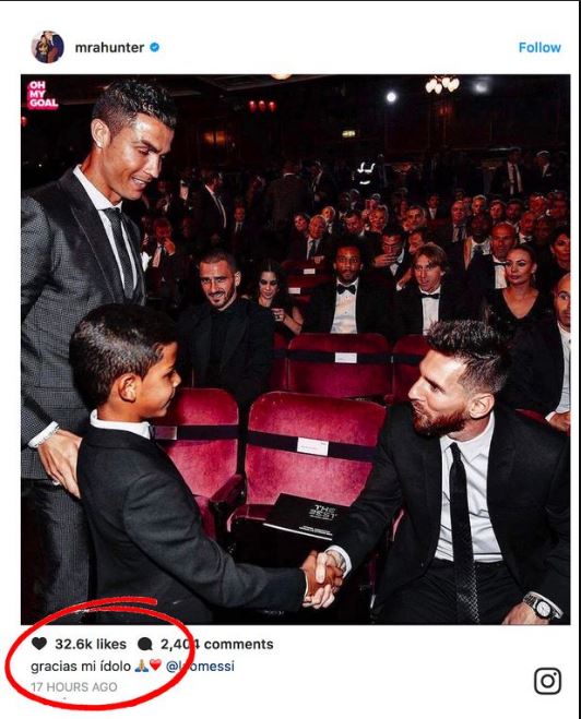 Cristiano Ronaldo Jr Posts Unbelievable Message To Lionel Messi