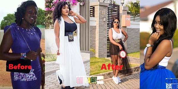 Huh: The before and after bleached photo of A-Plus' wife, Akosua Vee pops up on Social Media