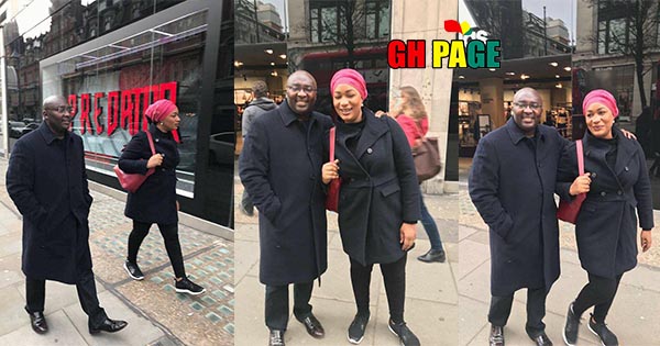 Bawumia and wife, Samira are chilling on the streets of London but NDC says its fake [Photos+Video]