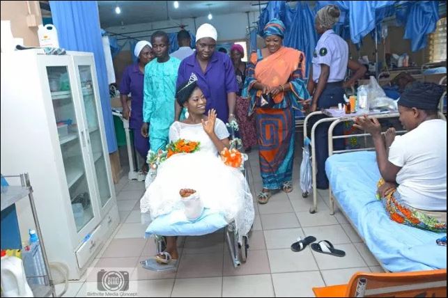 Bride Leaves Hospital Ward In A Wheelchair To Have Her Wedding