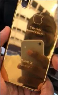 Man Shows Off His 6,625.99 Dollar Gold-Plated iPhone X