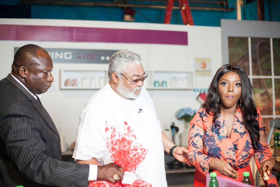 Ex-President Rawlings Shows Cooking Skills On Yvonne Okoro’s Reality TV Show