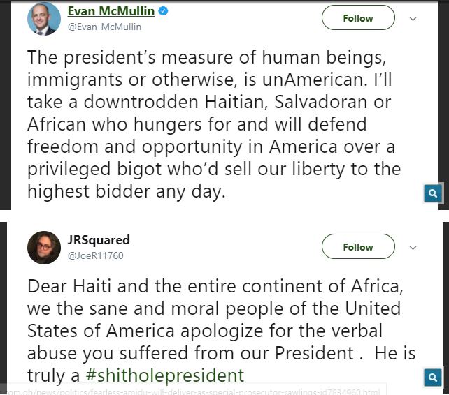 Africans on Twitter Respond To President Trump After He Referred To African Countries As 'Shitholes'