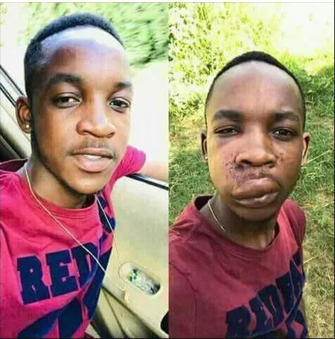 26 Year Old Guy Beaten By His Sugar Mummy For Cheating On Her.