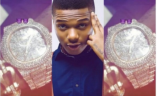 Wizkid Shows Off Another Diamond Encrusted Wristwatch Worth $85k [Photos+Video]