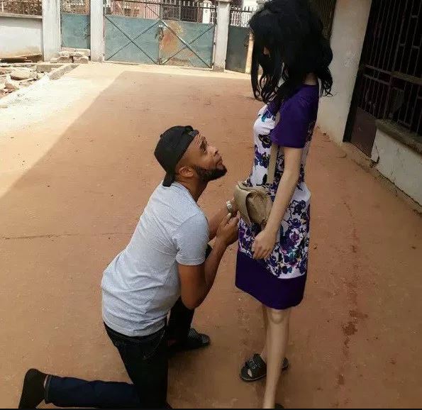 Man Kneels To Propose Marriage To His Mannequin Sex Doll