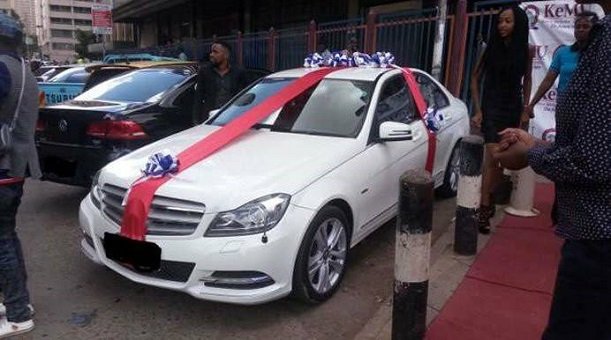 Photos: Lady surprises boyfriend with brand new Mercedes Benz as Valentines’s Day