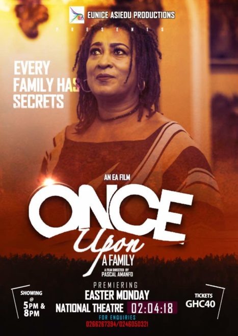 Mercy Johnson, Fella Makafui,Kofi Adjorlolo in "Once Upon A Family" Movie premiers on 2nd April at the National Theater