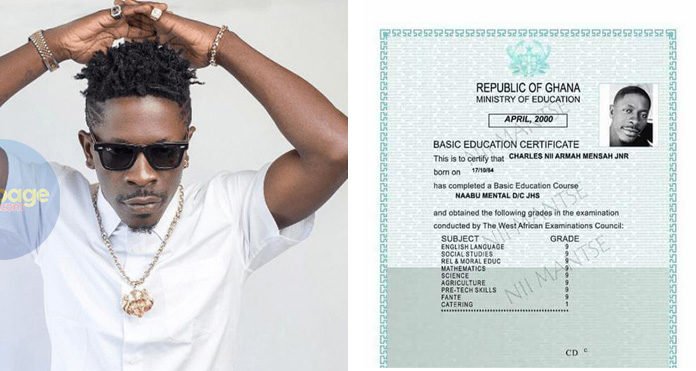 Shatta Wale's Alleged BECE Certificate Finally Found – Check It Out[Photo]