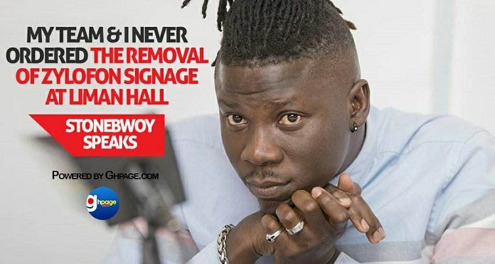Video: My team and I never ordered the removal of Zylofon Signage at Liman Hall - Stonebwoy speaks