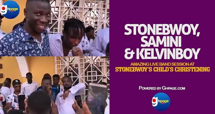 Watch Samini, Stonebwoy and Kelvinbwoy Amazing Live Band Performance at Stonebwoy's Child's Christening