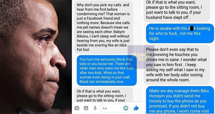 Man left in total shock after seeing the chats his cheating wife had with a married man (Screenshots)