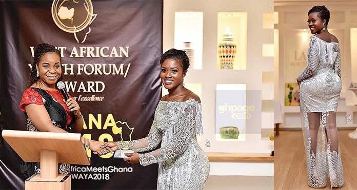 Video+Photos: Fella Makafui Wins Actress Of The Year At The West African Youth Forum/Awards, See The Dress She Wore To The Event