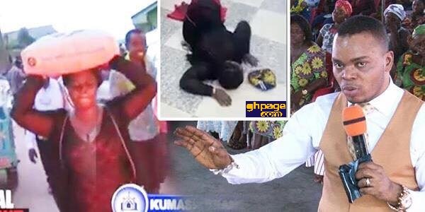 Video: Bishop Obinim Punishes A Woman To Carry Cement for miles For A Lotto Number