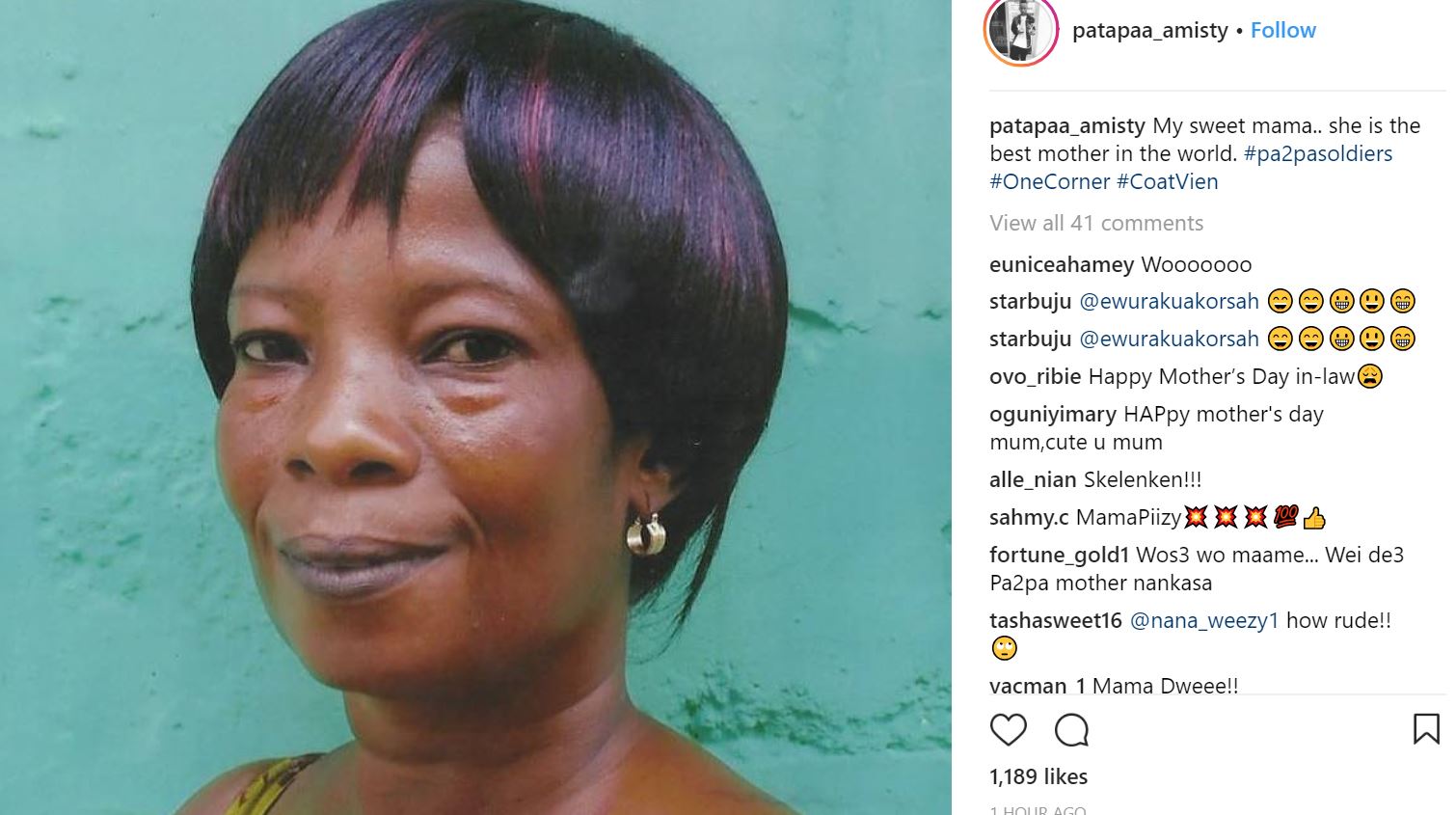 Patapaa Amisty's message to his beautiful mother is everything