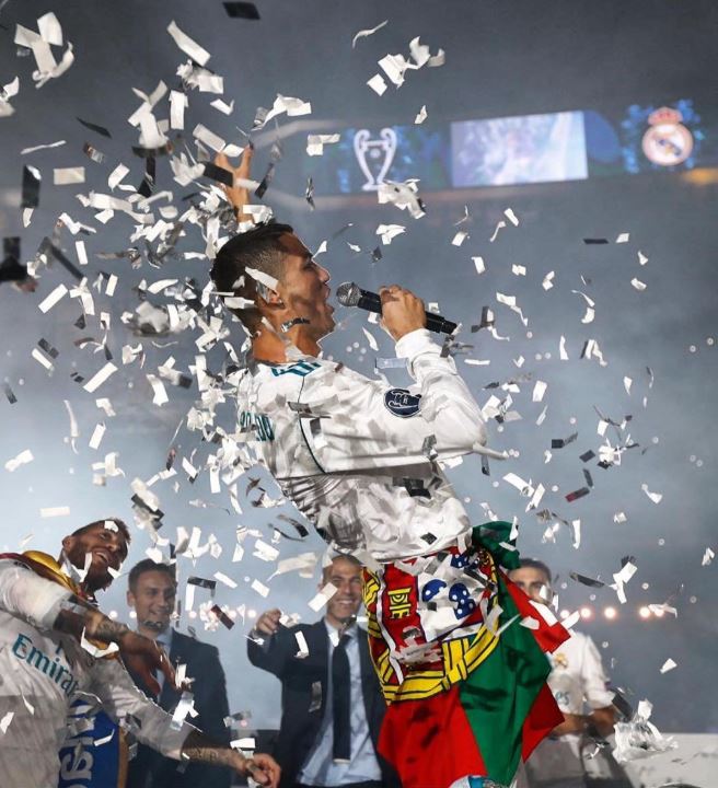 Real Madrid celebrate their 13th Champions League success at the Bernabeu