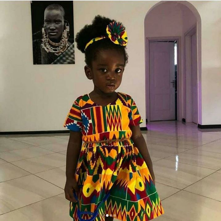 Sarkodie's daughter in a beautiful Kente Outfit in latest Photos