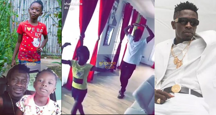 Shatta Wale's First Daughter, Cherissa Teaches His Father How To Do The Ballet Dance