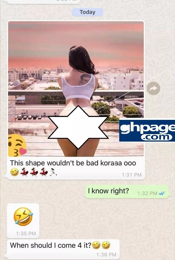 A leak Whatsapp chat between one of the Ghanaian celebs and Obengfo discussing butt and boobs enlargement