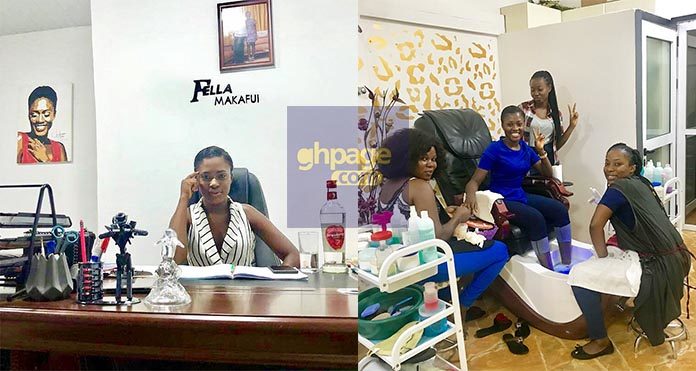 Fella Makafui silence critics as she shares photos of her new office