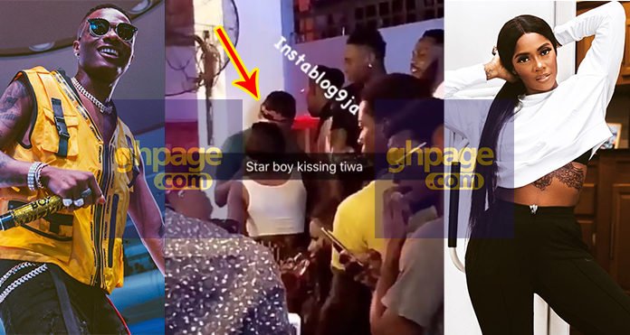 Wizkid and Tiwa Savage caught kissing in a Ghanaian club