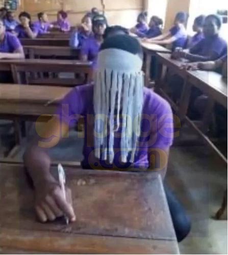 Photos: Student who dressed like Anas Aremeyaw prevented from partaking in a final year exam