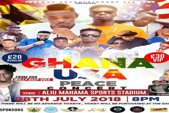 Ghana USA peace concert with Kidi, Kuami Eugene records less than 50 people