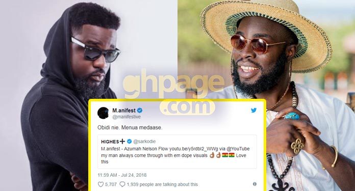 M.anifest thanks Sarkodie for acknowldging his ‘Azumah Nelson Flow’ video