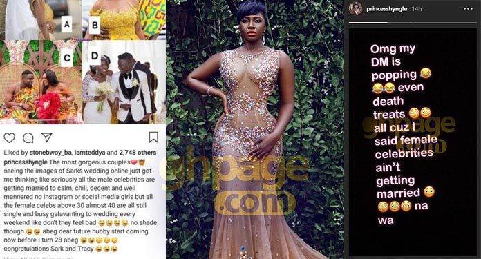 I’m receiving death threats because I said female celebrities aren’t getting married – Princess Shyngle