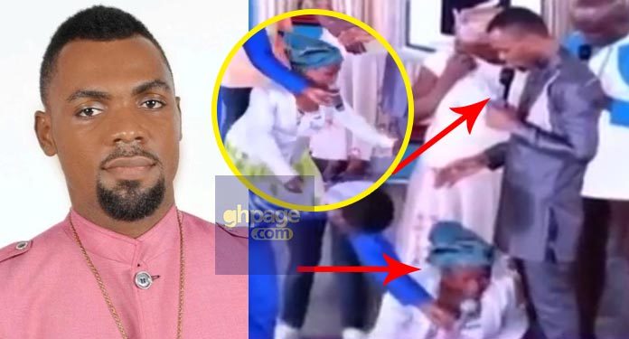 Video: Woman calls Rev Obofour the second coming of Jesus Christ after she received rice and cash from him