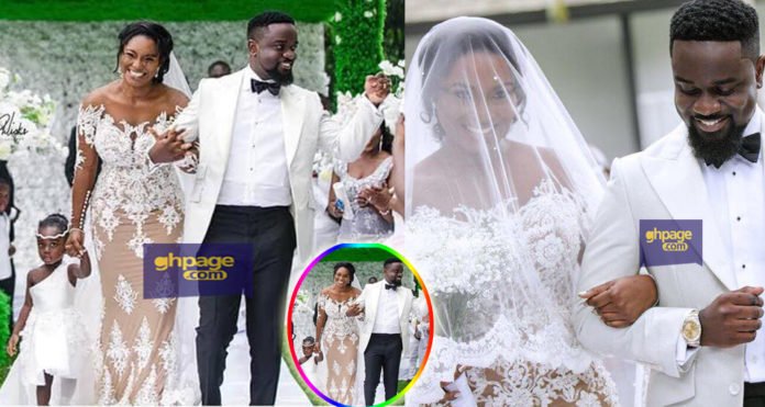 Sarkodie, Tracy and Titi breaks the internet with a family wedding photo