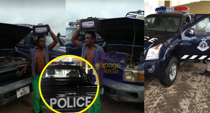 Video: 'Brave' thief caught red-handed stealing from a Police patrol car