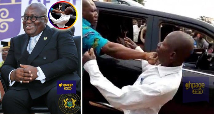 Akufo-Addo's bodyguard 'punches' old man who tried to give Nana Hi5