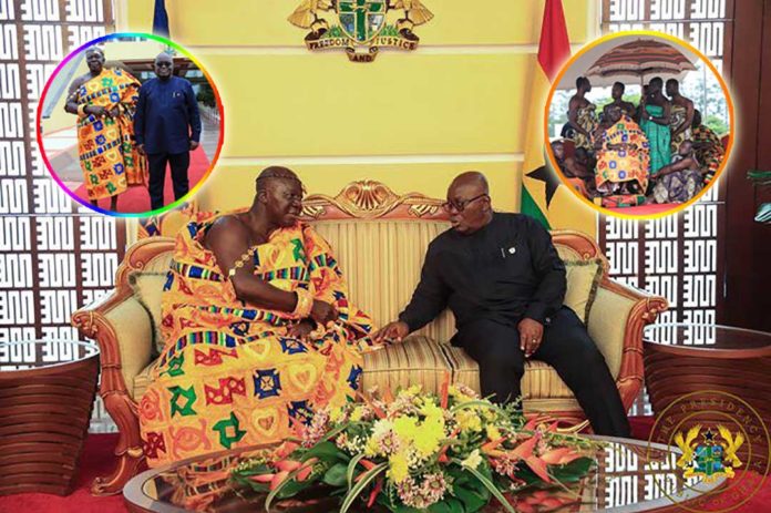 All the photos you missed when Otumfuo visited Nana Addo at the Jubilee House [See Photos]