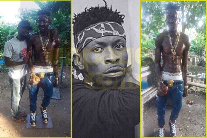 Fan builds statue for Shatta Wale ahead of his album release