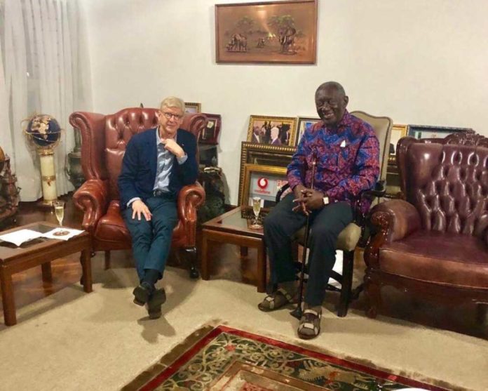 Former Arsenal boss Arsene Wenger visits former Pres. Kufuor in Ghana