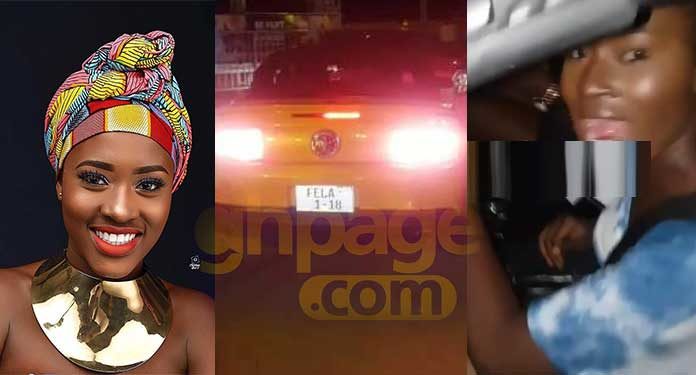 Video: Fella Makafui now rides in a new convertible sports car with a customized number plate, “FELLA 1 2018”
