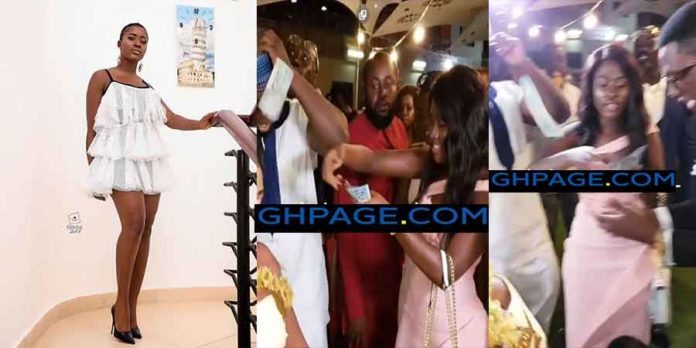 Fella Makafui sprays money on DBlack's boy Fadi Charles' wedding reception